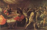 LANFRANCO, Giovanni Banquet with a Gladiatorial Contest oil on canvas
